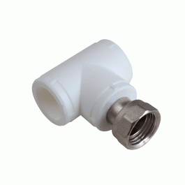 Тройник полипропиленовый Политэк с НГ гайкой 20х1/2"