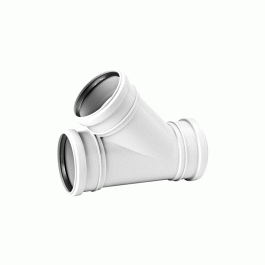 Тройник канализационный трёхраструбный Uponor Decibel 110/110мм 45° (арт.1089599)