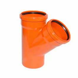 Тройник канализационный наружный Политэк 200x110 45° мм