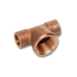 Тройник Sanha 15x1/2" бронзовый под пайку с внутренней резьбой арт.141301512