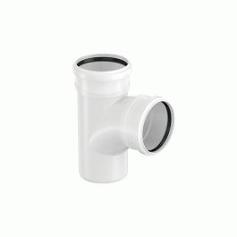 Тройник закруглённый двухраструбный Uponor Decibel 110/110мм 90° (арт.1000224)