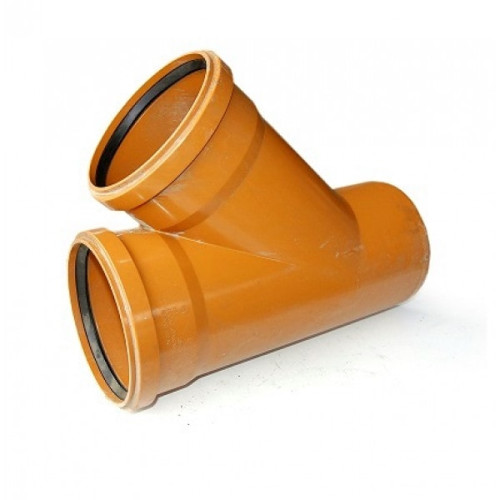 Тройник переходной канализационный рыжий Ø160х110 45° ПВХ Nashorn