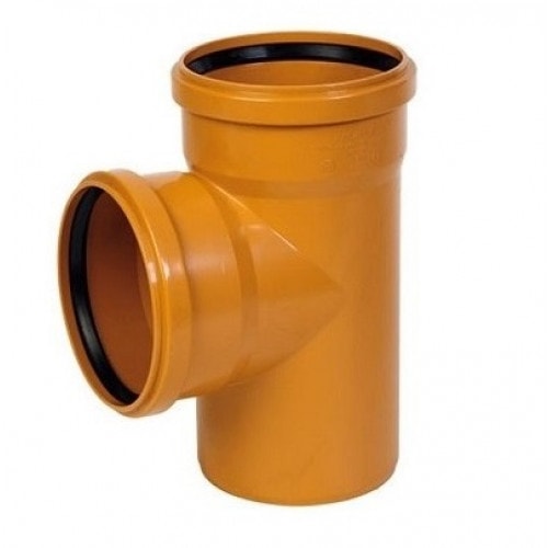 Тройник канализационный рыжий Ø160х110 90° ПВХ Nashorn