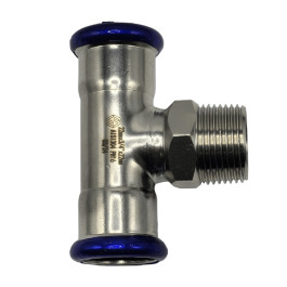 Пресс-тройник с НР резьбой MVI 35х3/4" мм нержавеющий