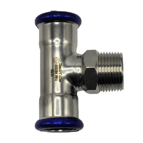 Пресс-тройник с НР резьбой MVI 28х1" мм нержавеющий