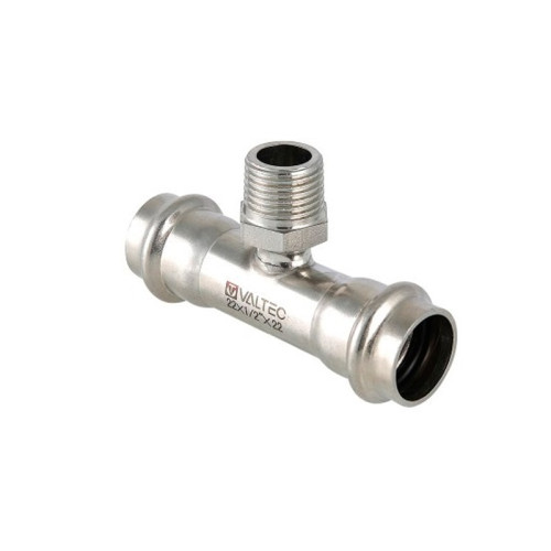 Тройник Valtec наружная резьба VT.INOX-PRESS 22x3/4" из нержавейки (арт.VTi.933.I.220522)