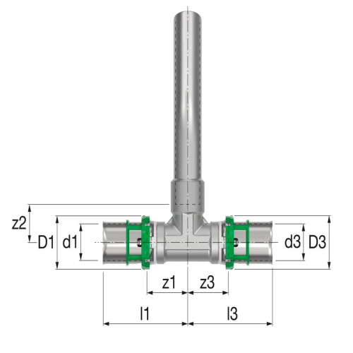 Пресс трубка Т-образная COMAP 20х2-15 мм длина 300мм