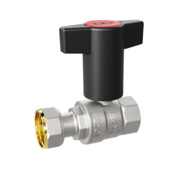 Кран шаровой LD с НГ гайкой 1/2" Т-образная ручка красная