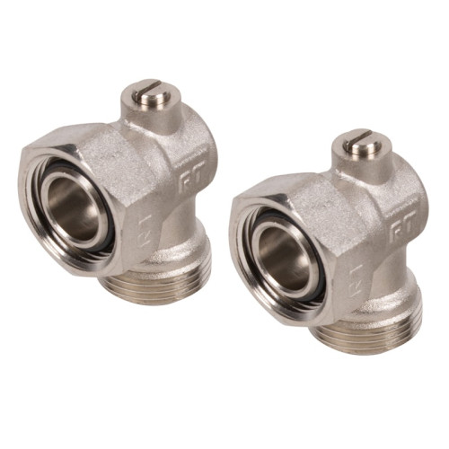 Набор нижнего подключения Royal Thermo угловой раздельный 3/4"х3/4"ЕК (Хром)