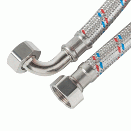 Гибкая подводка Беламос 1" 800мм нержавеющая сталь угловая гайка-гайка