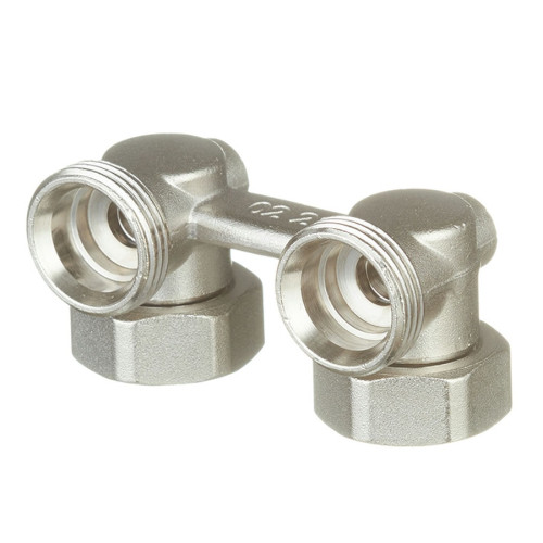 Узел нижнего подключения радиатора угловой Hoobs 3/4"х3/4" плоское уплотнение