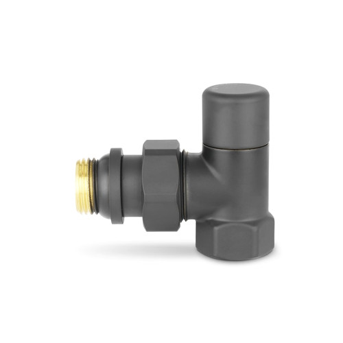 Клапан запорный радиаторный угловой Varmega 1/2" резьба ВР/НР, цвет черный