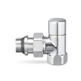 Клапан запорный радиаторный угловой Varmega 1/2" резьба ВР/НР, цвет хром