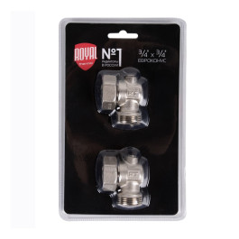 Набор нижнего подключения Royal Thermo угловой раздельный 3/4"х3/4"ЕК (Хром)