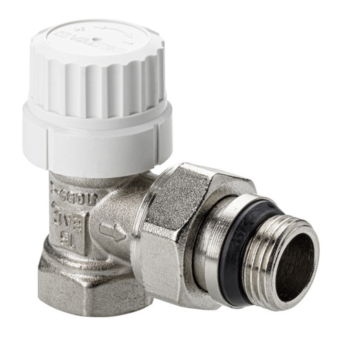 Клапан радиаторный угловой Valtec М30х1,5 DN15 1/2" арт.VT.037.NRC.04