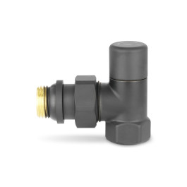 Клапан радиаторный угловой Varmega 1/2" резьба ВР/НР, цвет черный