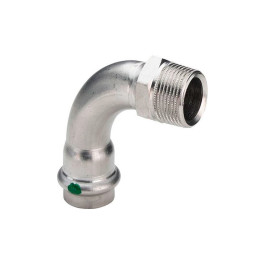 Угол пресс наружная резьба Viega Sanpress Inox 15х1/2" из нержавейки (арт. 436896) серия 2314