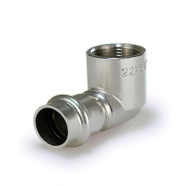 Пресс-угольник 90° из нержавеющей стали с ВР резьбой Tim 15х1/2" мм