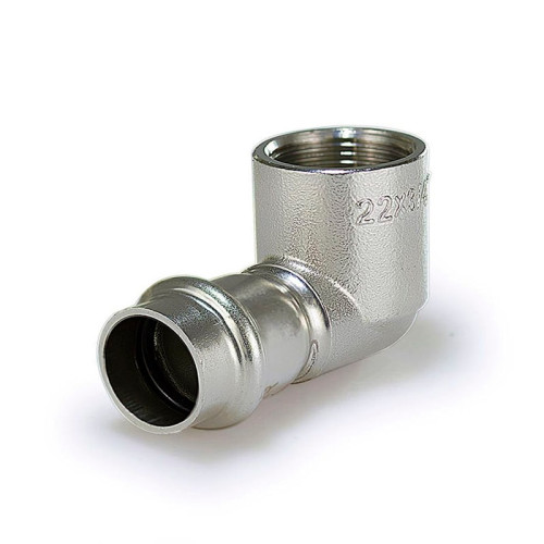 Пресс-угольник 90° из нержавеющей стали с ВР резьбой Tim 28х3/4" мм