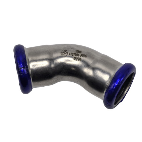 Пресс-угольник 45° MVI 54 мм нержавеющий двухраструбный