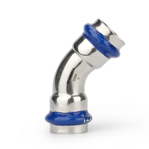 Угол 45° двухраструбный Varmega Inox Press 42х42 мм