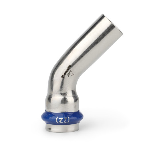 Угол 45° однораструбный Varmega Inox Press 18х18 мм