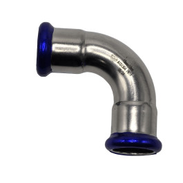 Пресс-угольник 90° MVI 22 мм нержавеющий двухраструбный