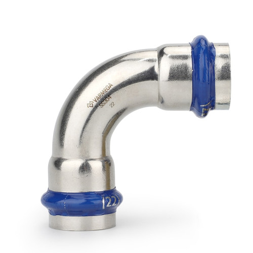 Угол 90° двухраструбный Varmega Inox Press 28х28 мм