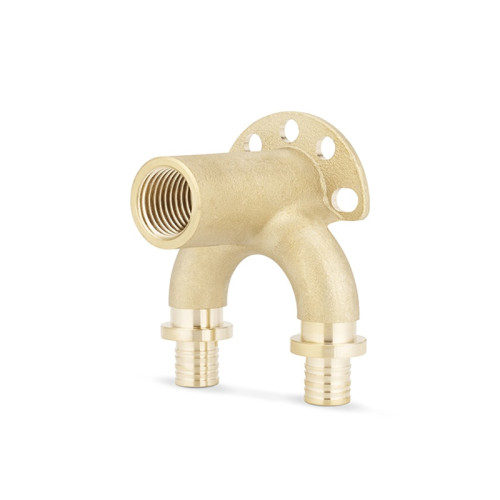 Угол проходной с креплением латунный Varmega Slide-fit с ВР резьбой 20х20х1/2"мм