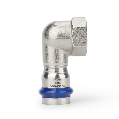 Угол раструбный Varmega Inox Press с ВР резьбой 22х3/4" мм