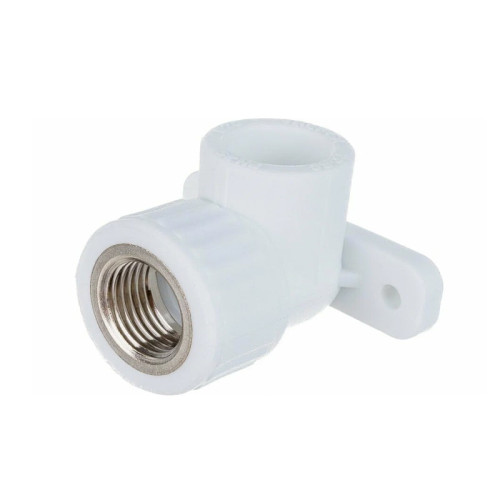 Угол с креплением 90° полипропиленовый Fusitek с ВР резьбой 20х1/2"мм