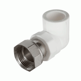 Угол полипропиленовый Политэк с НГ гайкой 20х1/2"