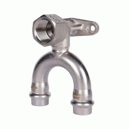 Угол проходной Rommer из нержавеющей стали ВР резьба 15х1/2" мм