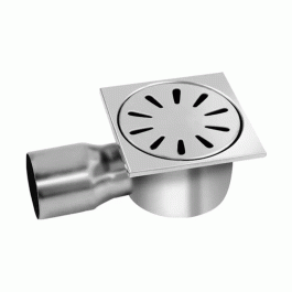 Трап для душа TIM нержавеющий 100х100 мм горизонтальный выпуск