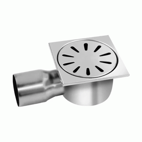 Трап для душа TIM нержавеющий 150х150 мм горизонтальный выпуск