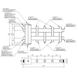 Коллектор нержавеющий Gidruss BMSS-100-5DU до 100 кВт 1 1/4" 5 контуров