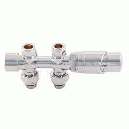 Узел нижнего подключения универсальный Delta Duo хром с термоголовкой М30x1.5