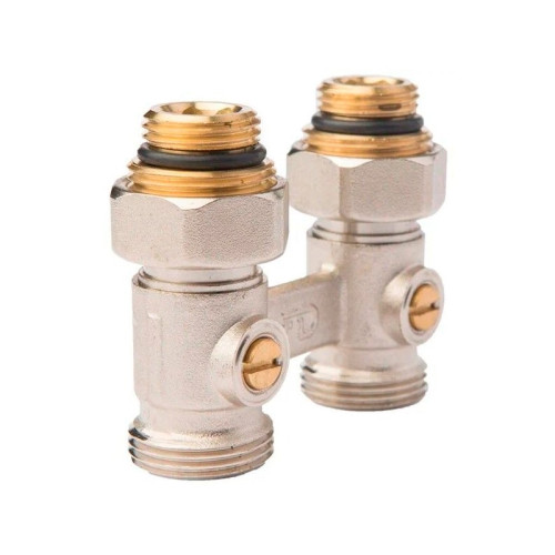 Узел нижнего подключения прямой TIM 1/2"х3/4" с комплектом адаптеров и шаровым краном