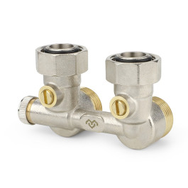 Узел нижнего подключения угловой Varmega 3/4"х3/4"EK, НР/ВР резьба, для однотрубных систем