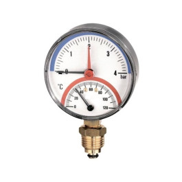 Термоманометр радиальный Watts F+R828 (1/2" 10 бар 120С° 80мм.)