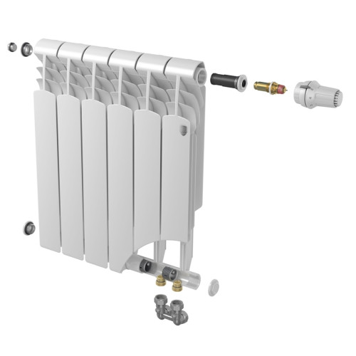 Биметаллический радиатор Royal Vittoria Super 500 2.0 VDR80 с нижним подключением (10 секции)