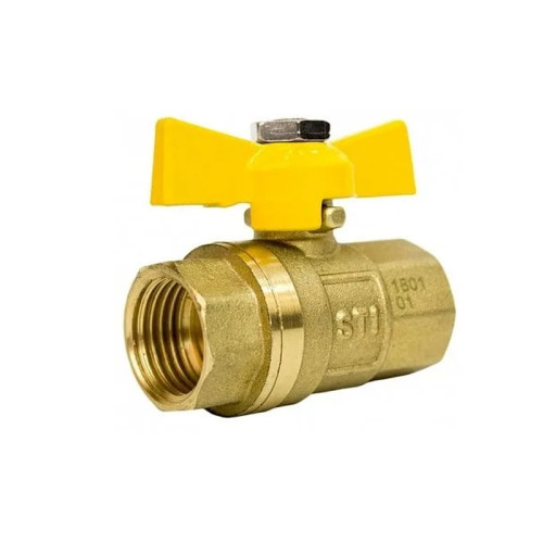 Кран шаровой газовый STI ВР/ВР резьба 3/4" ручка-бабочка