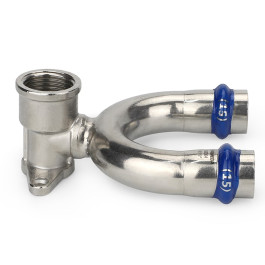 Водорозетка раструбная проходная Varmega Inox Press с креплением 15х1/2" мм