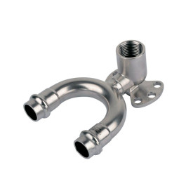 Пресс-угольник с креплением проходной из нержавеющей стали ВР резьба Tim 15х1/2" мм