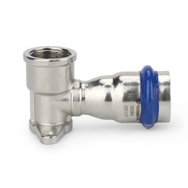 Водорозетка раструбная Varmega Inox Press с креплением 15х1/2" мм