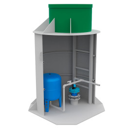 Кессон Vodos White Type 1 (130-140) с гильзой, лестницей+крышка утеплитель 2000х960мм