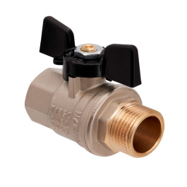 Кран шаровой Hoobs 3/4" НР/ВР латунь ручка-бабочка