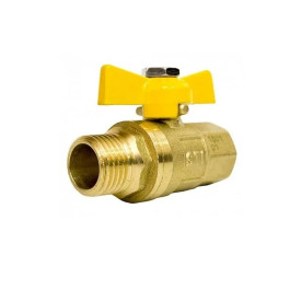 Кран шаровой газовый STI ВР/НР резьба 3/4" ручка-бабочка