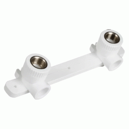 Водорозетка двойная полипропиленовая Политэк 20x1/2" мм с ВР резьбой