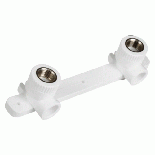 Водорозетка двойная полипропиленовая Политэк 20x1/2" мм с ВР резьбой